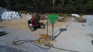 Steel H Piles | Driving A Steel H Pile Using A Vibratory Hammer Richland Intake Cartersville GA